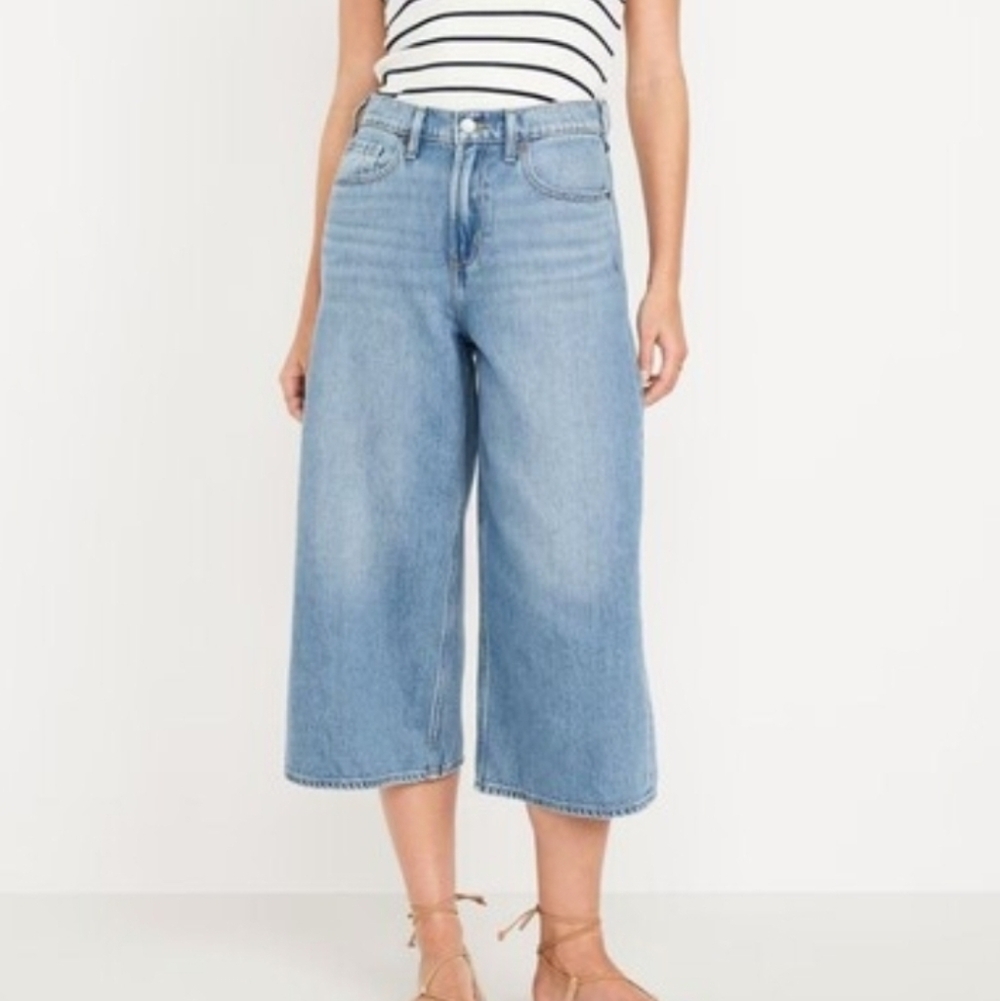 NWT Old Navy High-Waisted Baggy Wide-Leg Culotte Jeans
